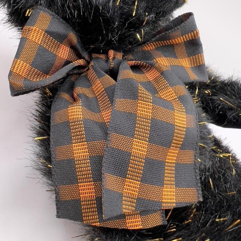 Russ Berrie Sparky Plush Teddy Bear Small Black Tinsel Excellent Halloween Decor - Picture 7 of 8